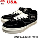 バンズ VN000DZ3BLK ハーフ キャブ　黒 スエード VANS Half Cab　black white suede ヴァンズ