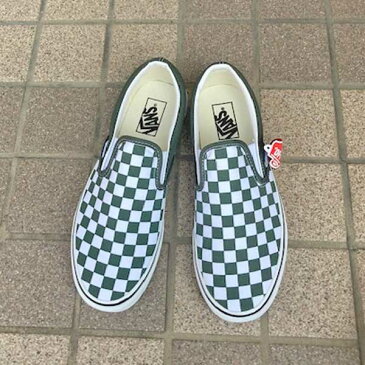バンズ VN0A33TB9HO クラシック スリッポン スリップ オン チェッカー ボード チェック ヴァンズスケート シューズ スニーカーVANS Classic Slip-On Checkerboard Thyme True White