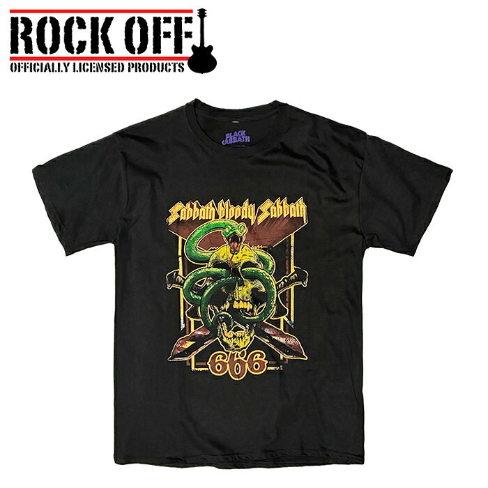 ロックオフ バンドTシャツ ロックTシャツ ブラックサバス s-xl ブラック メンズ レディース ROCK-OFF Black Sabbath Tshirts