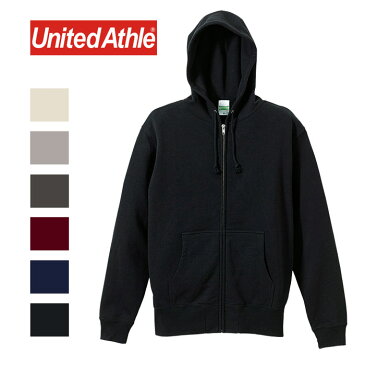 ユナイテッドアスレ 10oz 裏パイル ジップ United Athle パーカー スウェット トレーナー メンズ レディース ユニセックス フルジップ ブラック ネイビー グレー 5213