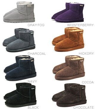 【セール価格】ベアパウ デミ ムートンブーツ レディース アポー ショート ミニ丈 シープスキンブーツ ボア 防水 撥水 防寒 雪 本革 靴 黒 ブラック ネイビー チャコール ヒッコリー チョコレート インディゴ ココア BEARPAW DEMI 619LW