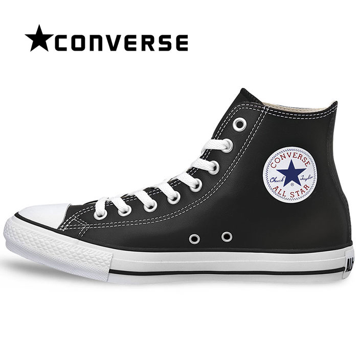 【送料無料】コンバース CONVERSE レザー オールスター ハイ スニーカー メンズ レディース ウィメンズ シューズ ハイカット 定番 靴 くつ クツ 黒 ブラック 男性 女性 LEATHER ALL STAR HI BLACK cons