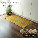 【24h★5%OFFクーポン!】 国産 い草 キッチンマット いぐさ イグサ 井草マット 拭ける おしゃれ 七宝 籠目 (裏貼り) 約60×210cm 円型 星 選べる 純国産 日本製 吸湿 抗菌 消臭 春 夏 和モダン 和室 新生活 敬老の日