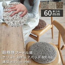 【ポイント5倍★~7/11 1:59迄】マット チェアパッド 座布団 超極厚 60mm プードル調 ボリューム チェアパッド NP-02 35Rcm 円形 オールシーズン シャギー ブークレ おしゃれ 韓国風 北欧 抗菌 防ダニ 防臭 厚手 低ホルムアルデヒド