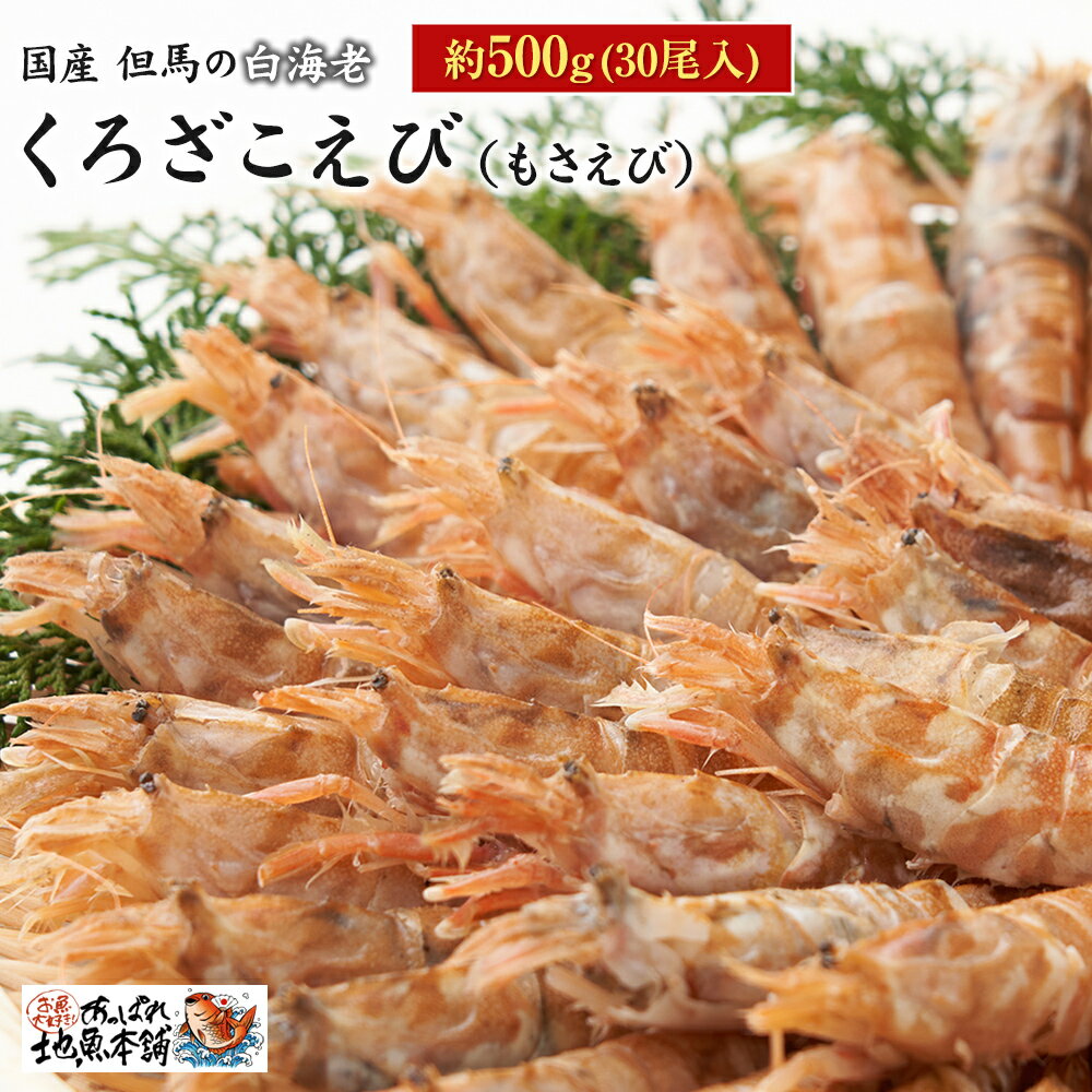 国産 但馬の白海老 送料無料 貴重 くろざこえび クロザコエビ もさえび モサエビ たっぷり満足 1箱約500g(30尾入)選別品