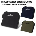 NAUTICA CORDURAナイロン使用 コンパクトL型ファスナー財布 全長60cmストラップ付き