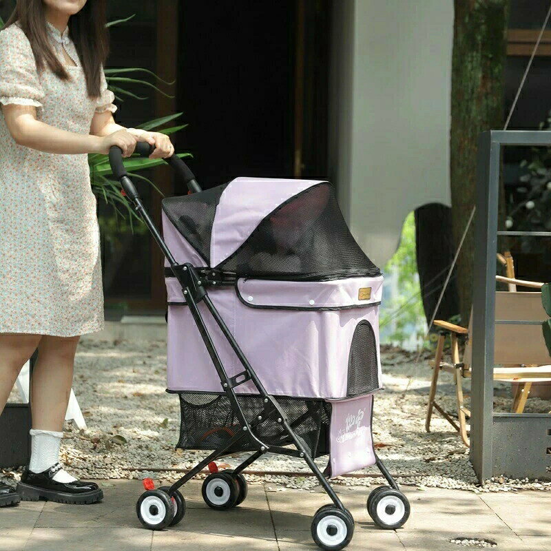 ペットカート 小型犬 犬 カート バギー 多頭 ペットカート ストッパー機能搭載 多...