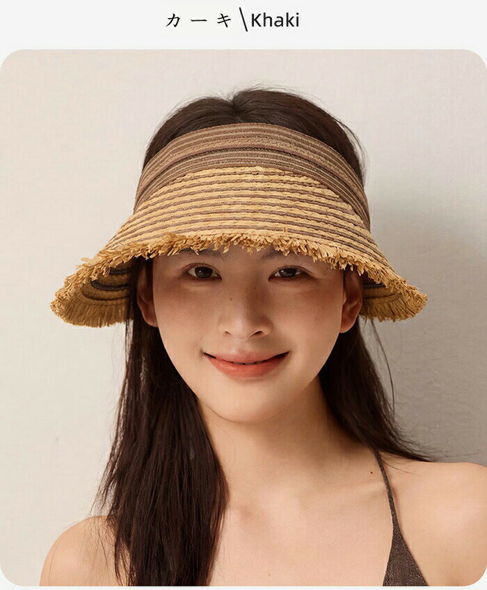 【50%OFF 配布中】麦わら帽子 サンバイザー レディース ストローハット つば広 ぼうし ハット 女性お出かけ 麦わら ゴルフ 農作業 熱中症対策 紫外線対策 ウォーキング 日除け 日焼け防止 つば広 ワイド 帽子 自転車 飛ばない ずれない 日焼け対策 ビーチ 海水浴 帽子