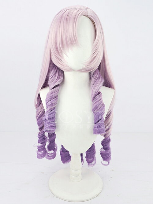 バーチャルYouTuber Vtuber サロメ コスプレウィッグ 80cm フルウィッグ パープル 紫 パーマ ロング 可愛い 耐熱 高級繊維 メッシュ コスプレ cosplay