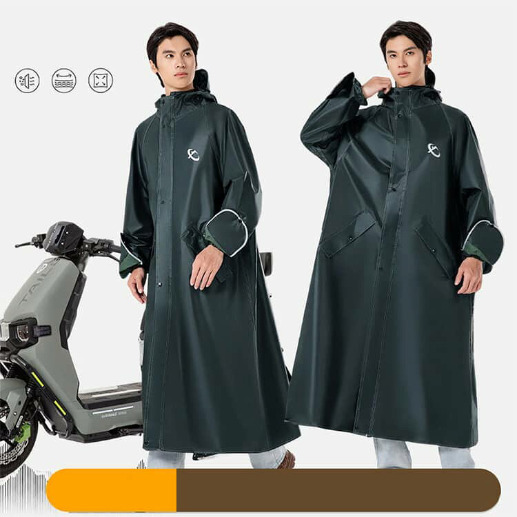 あっぷるコレクション楽天市場店のレインコート 自転車 リュック対応 レインウェア レインコート レディース レインコートメンズ ロング丈 自転車 リュック対応 多機能 レインコート バイク リュック対応 梅雨対策 レインウェア 通勤 軽量送料無料｜アングル3