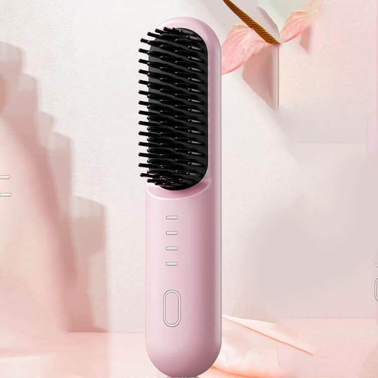 ヘアアイロン セラミック マイナスイオン ヘアアイロン 4段階温度調節 ヒートブラシ Type-C充電式 ストレートアイロン ブラシアイロン 前髪 寝ぐせ直し ストレートブラシ 急速加熱 火傷防止 軽量 コンパクト 携帯用 旅行 出張 レディース - 3