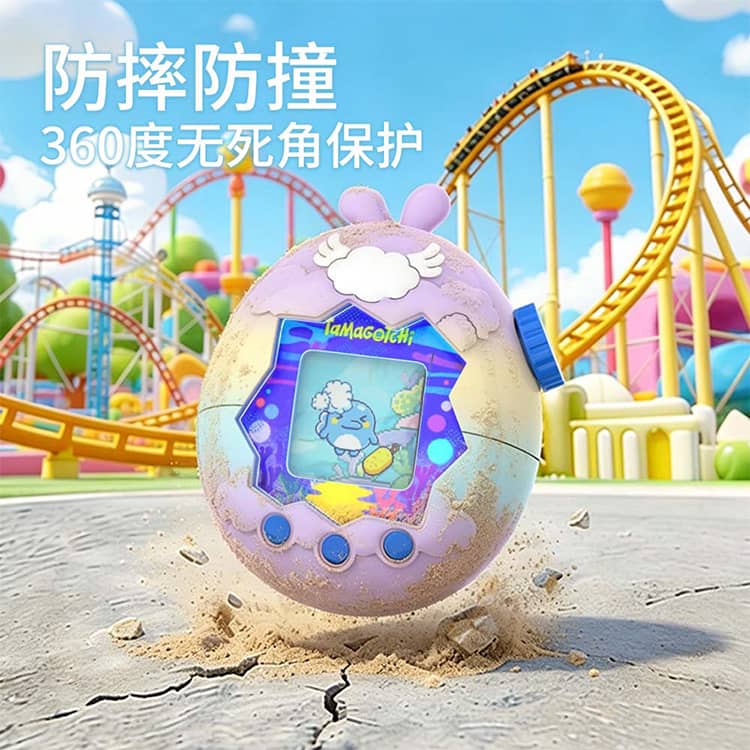 あっぷるコレクション楽天市場店のカバー たまごっちパラダイス ストラップ付き シリコン やわらかシリコン素材 保護カバー 人気 落下/すり傷防止 耐衝撃 人気 かわいい 女の子 男の子 プレゼント ギフト For Tamagotchi Paradise｜アングル3
