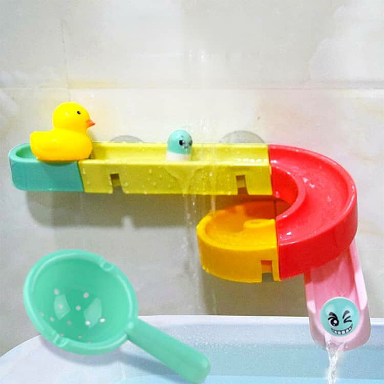 あっぷるコレクション楽天市場店の35pcs バストイ お風呂遊び スロープ 60pcs 水遊びおもちゃ 組み立てレール バストイ ボール転がし 吸盤式 アヒル付き 壁に貼れる 知育玩具 レールセット おもちゃ ボール付き 組み立て自由 子供 赤ちゃん キッズ 1歳 2歳 3歳 4歳 誕生日 プレゼント｜アングル3