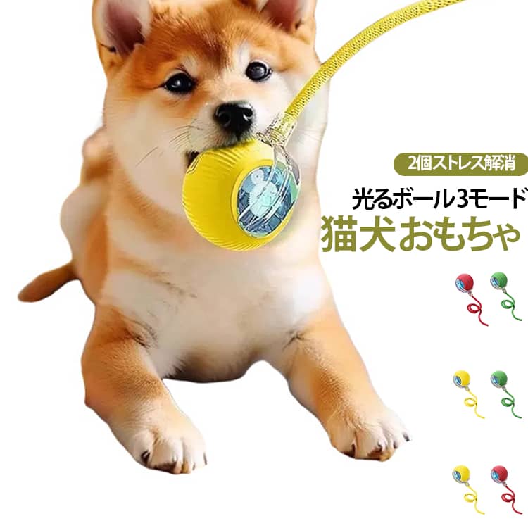 犬 光るボール 犬 光るおもちゃ 光る 2個セット おもちゃ 自動 ペットおもちゃ 3モード搭載 LEDライト 360°自動回転 猫 電動おもちゃ 運動不足解消 USB充電式