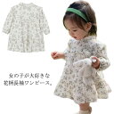 66 キッズ Aライン フリル襟 長袖 80 花柄 上品 子供服 73 ベビー 女の子 90 100 女児 赤ちゃん 80 春 110cm 秋 シンプル ワンピース ドレス ガーリー 北欧風 可愛い 綿 お出かけ フォーマル 入園式 卒園式 夏