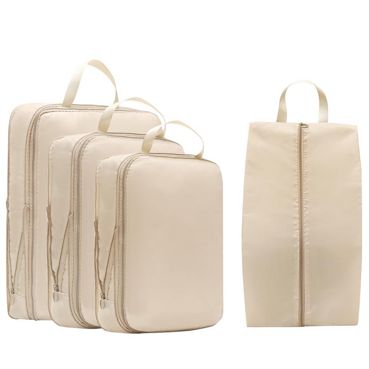 トラベルポーチ 圧縮バッグ 4点セット 収納ポーチ 軽量 出張 旅行 便利グッズ 簡単圧縮 コンパクト 衣類 圧縮 かわいい コンパクト 撥水加工 国内旅行 海外旅行 仕切り 防災 メンズ レディース