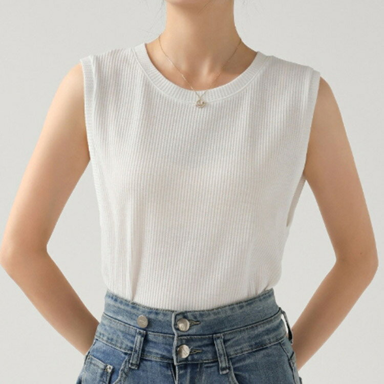 薄手 プルオーバー ノースリーブ ロングTシャツ ノースリーブ ノースリーブ レディース シンプル 伸縮性 可愛 袖なしTシャツ ゆったり Tシャツ クルーネック トップス ノースリーブ 無地 肌触りいい ブラック ホワイト applecollection-10055939 あっぷるコレクション楽天市場店 サンプル画像3