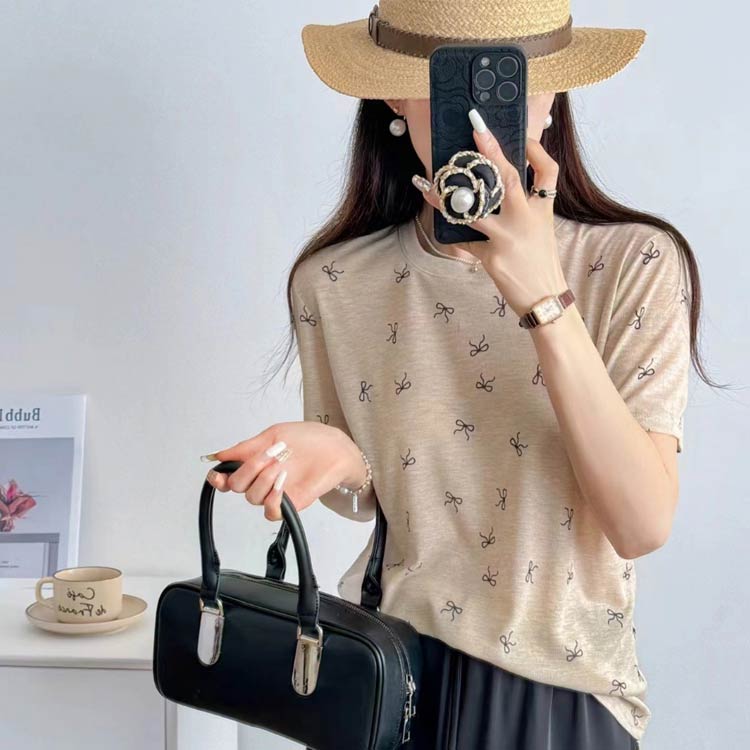 レディース シアーtシャツ カットソー 半袖Tシャツ シアー リボン柄 シアー tシャツ カットソーインナー 透け感 半袖Tシャツ トップス コーデ シースルー 透ける 薄手 きれいめ UVケア おしゃれ 大人 重ね着