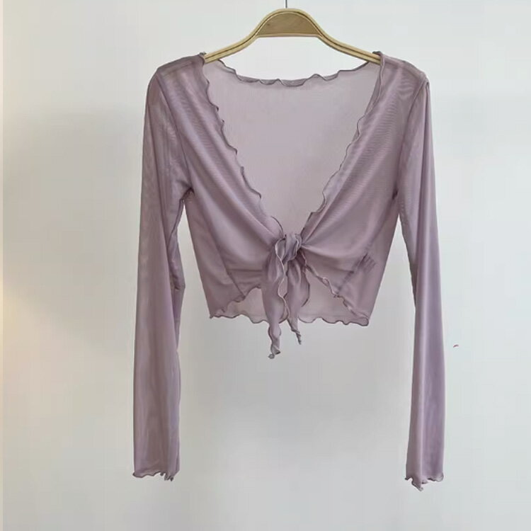 ボレロ カーディガン サマーカーディガン カジュアル 透け感 ショート丈 カーディガン ボレロ スラブ 長袖 シフォン ショートカーディガン サマーカーデ 薄手 シンプル 無地 エアコン対策 冷房対策 サマーカーディガン きれいめ