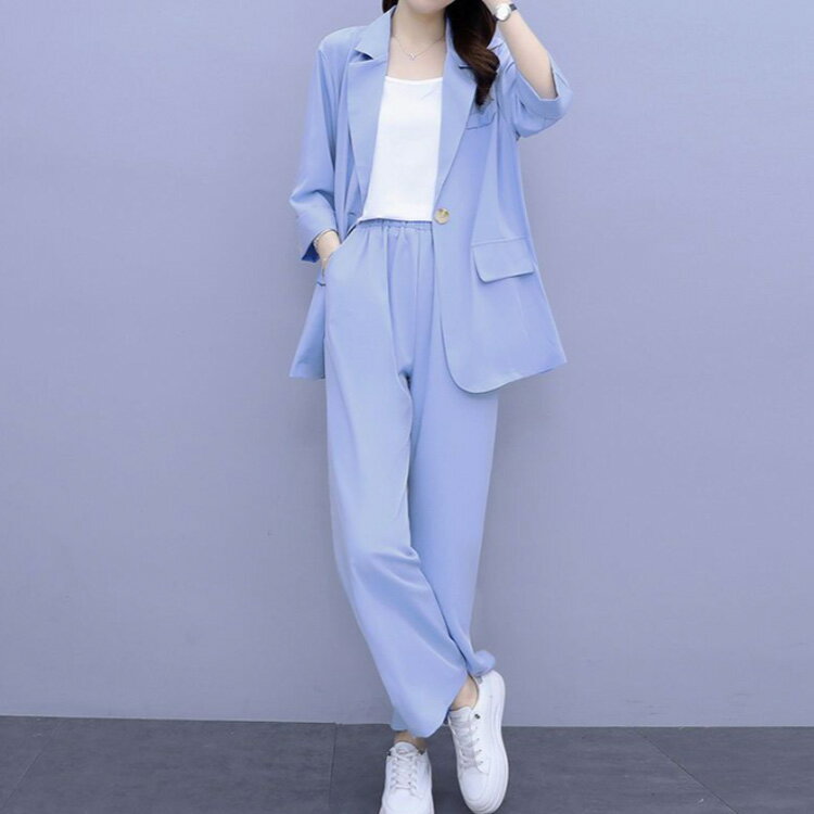 セットアップ 3点セット レディース ワイドパンツ 7分袖 インナー付き スーツ フォーマルスーツ テーラードジャケット パンツスーツ ビジネススーツ リクルートスーツ パンツスーツ 上下セット 通勤 上品 面接 オフィス 入学式 春 夏