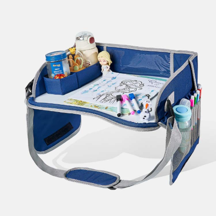 撥水 子ども用 車内 食事 かわいい チャイルドトレイ チャイルドトレイ シートテーブル お絵かき お遊び台 両側に収納ポケット付き 防水 食べこぼし 収納 チャイルドデスク チャイルドシート テーブル チャイルドトレイ シートテーブル 2