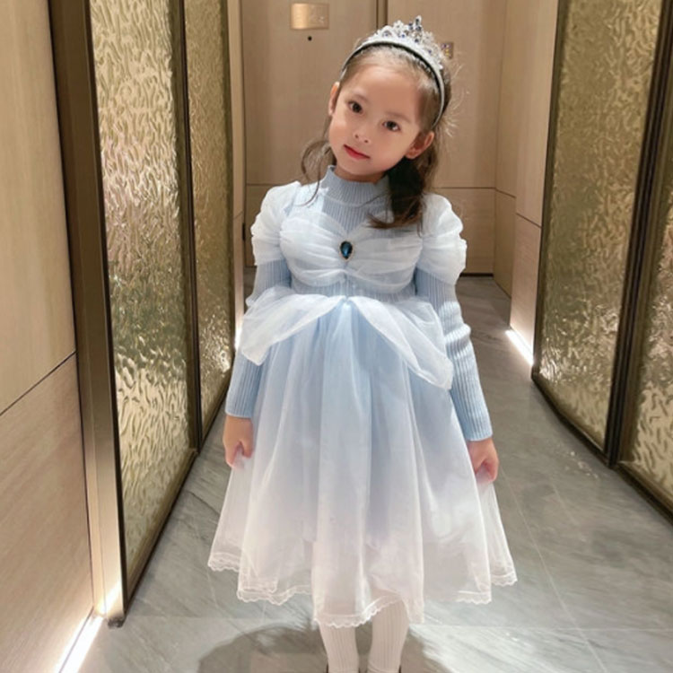 スペシャルオファ 子供ドレス お出かけ プレゼント 入学式 入園式 卒園式 100 150cm 女の子 チュール 春 キッズ 洋服 子供服 ニット 結婚式 プリンセス お姫様風 ジュニア 秋 冬 おしゃれ ドレス 長袖 フォーマル ワンピース 発表会 こども服 子ども服 誕生日 セレモニー