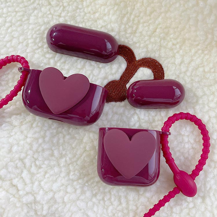 AirPods Case ハート ワンポイント エアーポッズ エアポッズ ワイヤレス イヤホン ファッション 立体的 可愛い ユニーク アイフォン デザインケース エアーポッズケース エアーポッズカバー