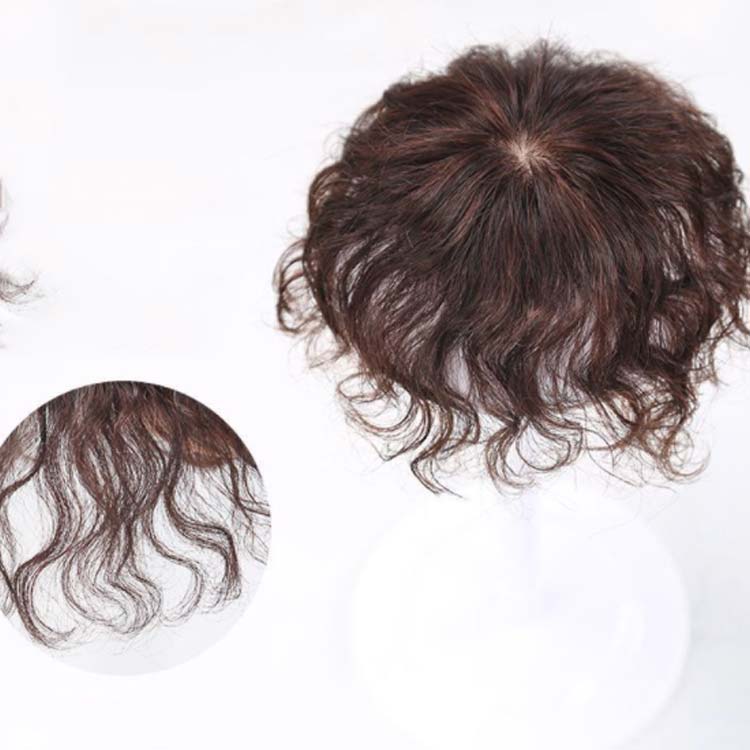 ウィッグ 部分ウィッグ 人毛100％ 長さ25cm 白髪隠し 送料無料 ヘアピース 薄毛対策 トップカバー 滑り止め トップ ピース トップ カバー ウイッグ 白髪かくし ボリューム アップ ミセス