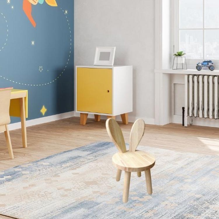 キッズチェア 木製 子供椅子 子供イス 子ども椅子 うさぎ 耳付き 木製 キッズチェ...