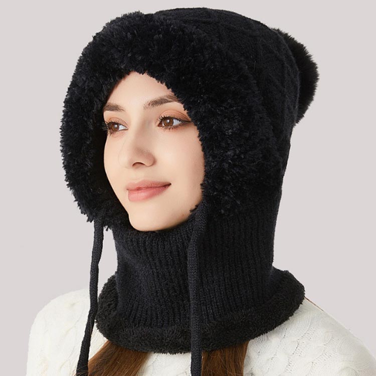帽子 ネックウォーマー 裏ボア レディース ニット バラクラバ レディース おしゃれ ニット ファー マフラー ぼうし フード 防寒対策 暖かい あったか 耳まで暖か 目出し帽 防寒 防風 柔らかくて暖かい ット帽 自転車 おしゃれ