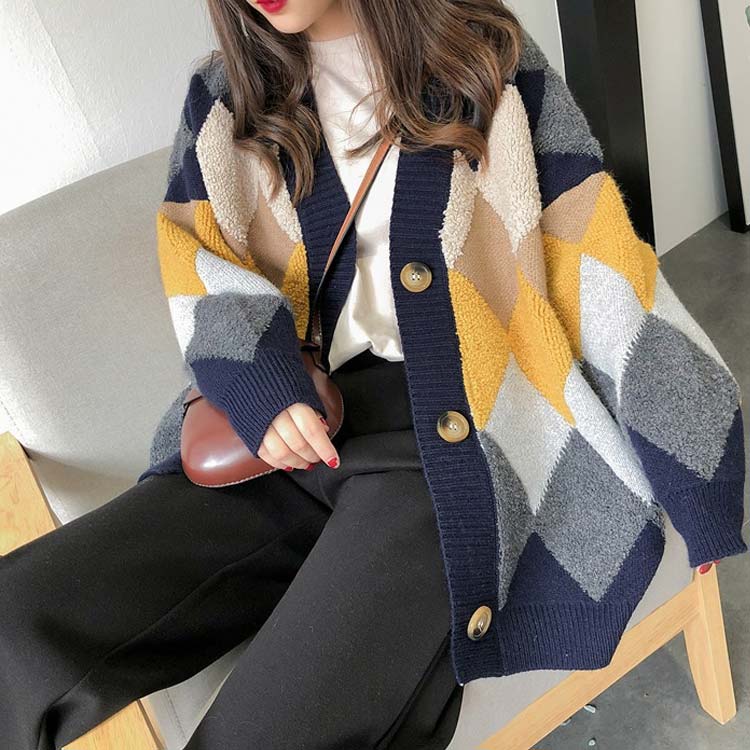 ニットカーディガン ニット レディース アウター 長袖 vネック 秋物 春 秋 冬 ボリューム袖 マルチカラーニットカーディガン 秋冬 ニット カーディガン レディース トップス ニットトップス ニットカーデ アウター 羽織り セーター ストレッチ オーバーサイズ 体型カバー 3