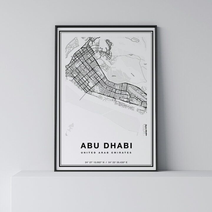 ＼SUPER SALE半額／ポスター 北欧 おしゃれ インテリア - Abu Dhabi - アブダビ アラブ アート 地図 都..