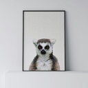 ポスター 北欧 おしゃれ インテリア アート アートパネル 【 Lemur 】 ハリネズミ 動物 キツネザル アニマル モダン シンプル フレーム付き A0 A1 B1 A2 B2 A3 B3