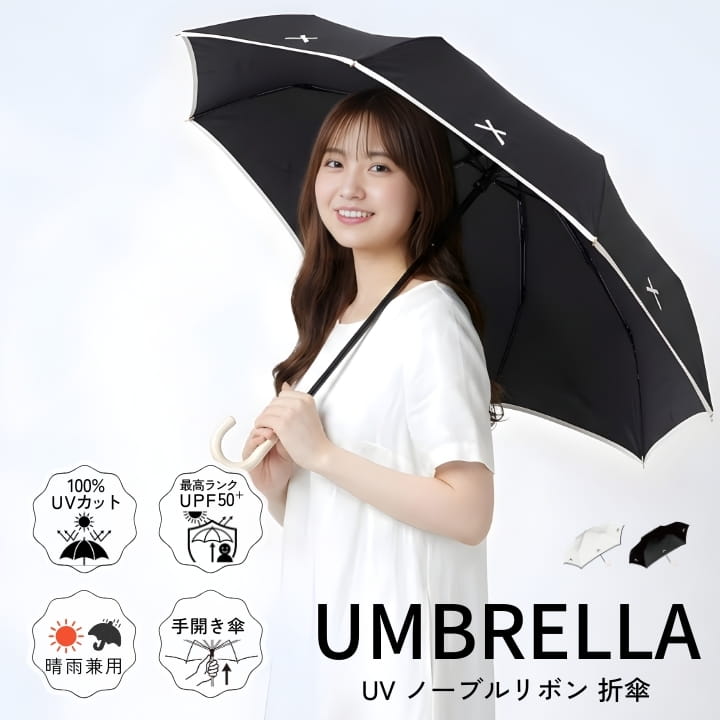 レディース 晴雨兼用 折りたたみ傘 UVカット 遮熱 フラワーヒートカット 折傘 rn924-053 100%UVカット UPF50+ 軽量195g 55cm 手開き 花柄 スカラップ 黒日傘 レース調 上品 かわいい 通勤 通学 旅行