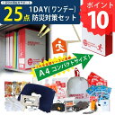 ポイント10倍 防災のプロが選んだ A4コンパクト収納対応 プレミアム防災対策25点セット 1DAY緊急対策キット