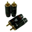 RCAプラグ RCAコネクタ ピンプラグ ハンダ式 自作用 24K 金メッキ B2 ブラック 4本セット 送料無料