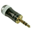 3.5mm 3極 ミニプラグ 自作用 ハンダ式 金メッキ B2 ガンブラック 送料無料