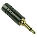 ミニプラグ フォーンプラグ フォンコネクタ 3.5mm 2極 ハンダ式 自作用 金メッキ B ガンブラック 送料無料