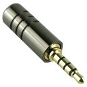 ミニプラグ フォーンプラグ フォンコネクタ 3.5mm 4極 自作用 ハンダ式 金メッキ B ガンブラック 送料無料