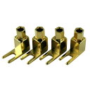 Yラグ端子 Y端子 U端子 スピーカー端子 24K ゴールド 金メッキ L型 4本セット 送料無料