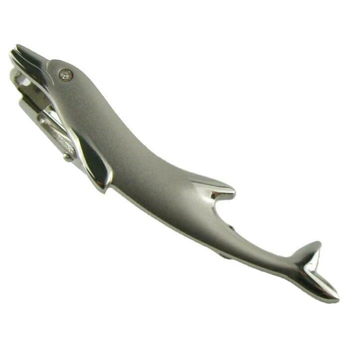 ネクタイピン ユニーク いるか イルカ 海豚 動物 シルバー A 送料無料