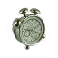 ピンバッジ ピンズ ラペルピン ブローチ 目覚まし時計 置時計 クロック シルバー＆ホワイト 送料無料
