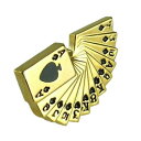 ピンバッジ ピンズ ラペルピン ブローチ トランプ カード ゲーム カード13枚 ゴールド＆ブラック 送料無料