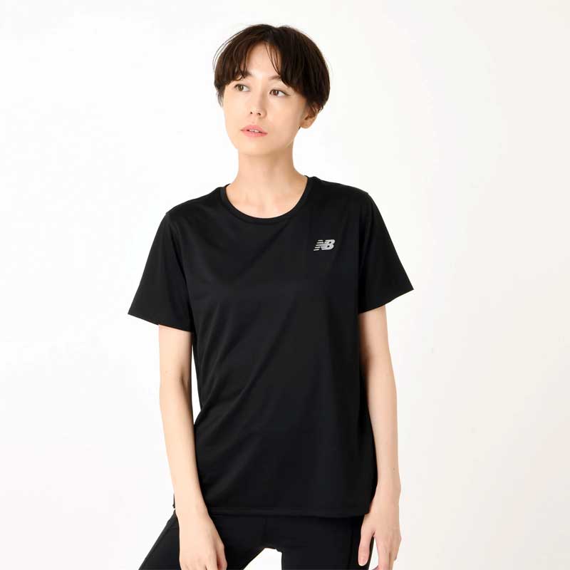 ニューバランス ウィメンズ ショートスリーブTシャツ ランニングウェア new balance 2024SS wnbw(wt41222bk)