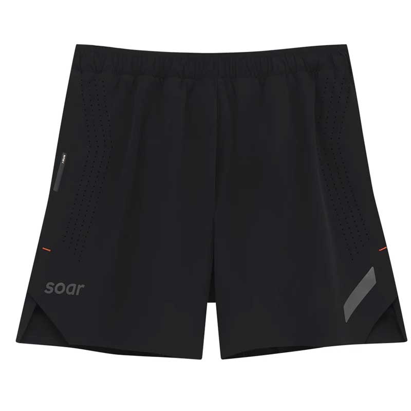 SOAR Running Run Shorts ・インナーパンツ付 ・リフレクター有（左下、右下） ・ミニポケット有（ファスナー付、腰部分） ・前面両サイド透け感あり ラン ショーツは、毎日のランニングに軽量、快適さ、高性能をもたらします。 リラックスしたフィット感と優れた通気性を誇るこれらの太もも中間ショーツは、幅広い距離や強度でパフォーマンスを発揮できるように設計されています。 羽毛のように軽いテクニカルファブリックで作られており、側面にレーザーカットされた通気孔が通気性を高めています。 接着された裾がさらに快適さを提供し、豪華なブリーフライナーがぴったりとサポートを提供します。 脚の外側に切り込みを入れた裾が動きやすさを高めます。 背面のジッパー付きポケットはランニング中の必需品の収納に便利です。 ラン ショーツはランニング ワードローブの必需品です。 高度な技術を備えた生地と革新的な構造を核に、移動中も快適に過ごせるよう設計されています。 単純にマイルを貯める場合に最適なショーツです。 レーザーカット 衣服の重量を最小限に抑え、着心地を向上させ、裾のほつれを防ぎます。 ストレッチ織物 弾力性を高め、構造化された衣類の快適性を高める生地構造。 速乾性 汗を衣服の外側の端に効果的に移動させて蒸発させるように設計された生地で、強度を上げても快適な状態を保ちます。 ポケットジップ ランニング中の必需品を安全に保管します。 特徴 接着された縫い目とレーザーカットされた裾 サイドレッグにレーザーカットされたベンチレーション ブリーフスタイルライナー 反射ロゴとトリム 背面にジッパー付きポケット 短いインナーライナーが付いていますが、外側の生地は動きやすいようにゆったりとしており、太ももの真ん中までの丈にカットされています。 股下計測サイズ M: (12cm) お手入れ方法: 洗濯機30c クールアイロン 漂白剤を使用しないでください ドライクリーニング不可 タンブラー乾燥はしないでください ファブリック： シェル 84% PA 16% EL ライナー 94% PA 6% EL 平置き実寸サイズ（単位cm） ウエスト　S：35　M：37　L：39.5 総丈　S：35　M：35.5　L：36.5 股下　S：11.5　M：11.5　L：12 ※若干の誤差はご了承ください（弊社計測値） SOAR Running　SOARRunning ソアーランニング ランニングウェア マラソンウェア ランニング マラソン ショートパンツ ランニングショーツ ランパン レース 試合 超軽量 伸縮性 快適性 ポケット付き ランショーツ Run Shorts Versatile, technical mid-length shorts for every day runs. The Run Shorts bring light weight, comfort and high-performance to every day running. Boasting a relaxed fit and superior breathability, these mid-thigh shorts are designed to perform across a broad range of distances and intensities. Constructed from a featherweight technical fabric, laser-cut ventilation holes at the sides boost breathability. While a bonded hem offers even greater comfort and a plush brief liner provides snugness and support. Notched hems on the outer leg bolster freedom of movement. A zipped pocket on the rear takes care of mid-run necessities. The Run Shorts are an essential in any running wardrobe. Engineered for total comfort on the move, with highly technical fabric and innovative construction at their heart. They are a go-to pair of shorts when it comes to simply racking up the miles. Pair any pair of Run Shorts with any Long Sleeve Tech T to complete a staple spring training system and save 15% Laser-Cut Minimises the weight of the garment, improves comfort and prevents the fraying of hems. Stretch Woven Fabric Fabric construction that adds elasticity and enhances comfort in structured garments. Quick Drying A fabric designed to effectively move sweat towards to the outer edge of the garment to be evaporated, keeping you comfortable as you up the intensity. Pocket Zip To keep your on-run essentials safe and secure. Care Instructions: Machine Wash 30c Cool iron: 1 dot Do not bleach Do not dry clean Do not tumble dry Fabric: Shell 84% PA 16% EL Liner 94% PA 6% EL Features Bonded seams and laser-cut hem Laser cut ventilation on side leg Brief style liner Reflective logos and trim Pocket -zipped, on the back Our Run Shorts have a brief inner liner, while the outer fabric is loose for full movement and cut to mid-thigh. Inside leg measurement size M: 5" (12cm)