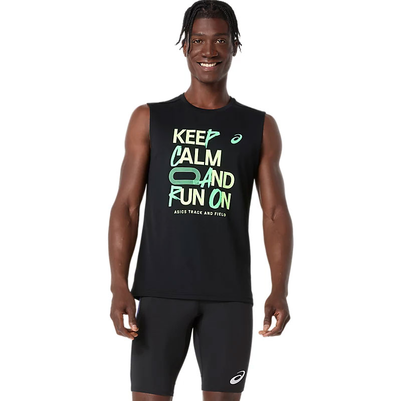 樂天商城 - アシックス グラフィック スリーブレストップ GRAPHIC SLEEVELESS TOP メンズランニングウェア ASICS 2026SS wasm(2091a829001)