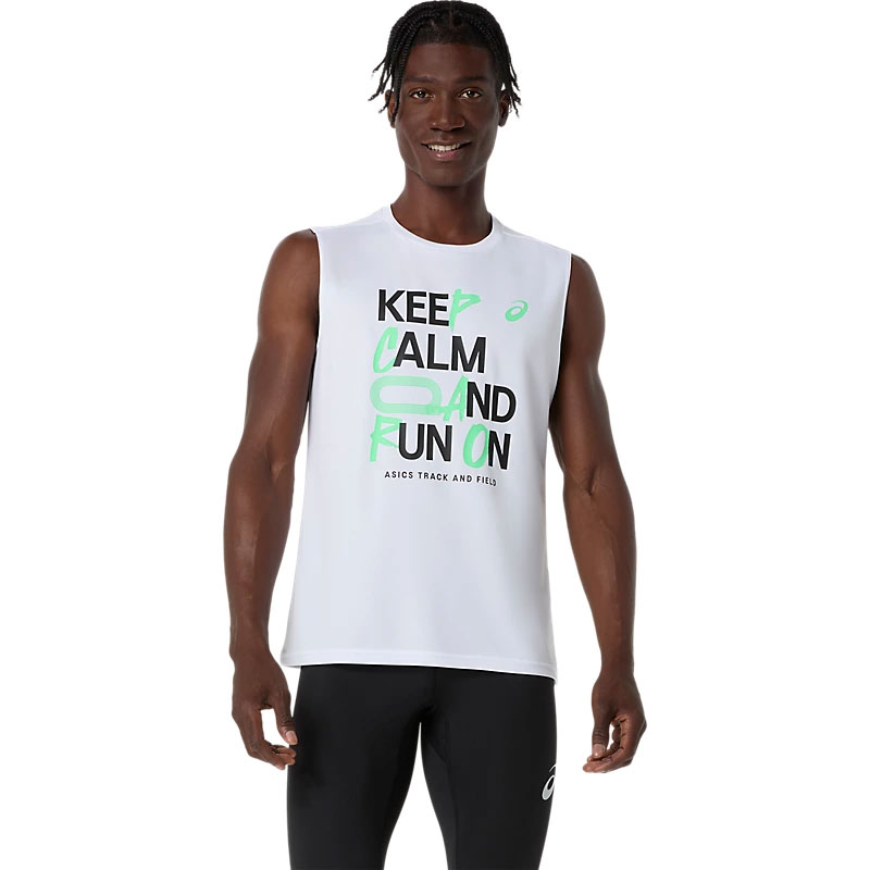 Rakuten - アシックス グラフィック スリーブレストップ GRAPHIC SLEEVELESS TOP メンズランニングウェア ASICS 2026SS wasm(2091a829100)