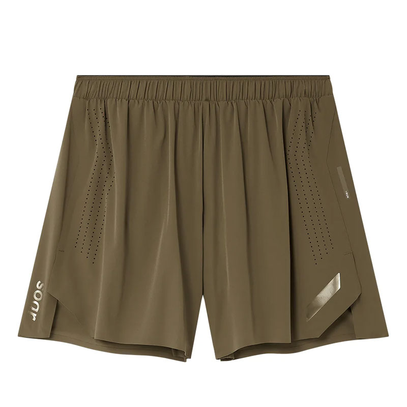 SOAR Running Mens Run Shorts 商品番号： ss5m ・インナーパンツ付 ・リフレクター有（左下、右下） ・ミニポケット有（ファスナー付、腰部分） ・前面両サイド透け感あり ラン ショーツは、毎日のランニングに軽量、快適さ、高性能をもたらします。 リラックスしたフィット感と優れた通気性を誇るこれらの太もも中間ショーツは、幅広い距離や強度でパフォーマンスを発揮できるように設計されています。 羽毛のように軽いテクニカルファブリックで作られており、側面にレーザーカットされた通気孔が通気性を高めています。 接着された裾がさらに快適さを提供し、豪華なブリーフライナーがぴったりとサポートを提供します。 脚の外側に切り込みを入れた裾が動きやすさを高めます。 背面のジッパー付きポケットはランニング中の必需品の収納に便利です。 ラン ショーツはランニング ワードローブの必需品です。 高度な技術を備えた生地と革新的な構造を核に、移動中も快適に過ごせるよう設計されています。 単純にマイルを貯める場合に最適なショーツです。 レーザーカット 衣服の重量を最小限に抑え、着心地を向上させ、裾のほつれを防ぎます。 ストレッチ織物 弾力性を高め、構造化された衣類の快適性を高める生地構造。 速乾性 汗を衣服の外側の端に効果的に移動させて蒸発させるように設計された生地で、強度を上げても快適な状態を保ちます。 ポケットジップ ランニング中の必需品を安全に保管します。 特徴 接着された縫い目とレーザーカットされた裾 サイドレッグにレーザーカットされたベンチレーション ブリーフスタイルライナー 反射ロゴとトリム 背面にジッパー付きポケット 短いインナーライナーが付いていますが、外側の生地は動きやすいようにゆったりとしており、太ももの真ん中までの丈にカットされています。 股下計測サイズ M: (12cm) お手入れ方法: 洗濯機30c クールアイロン 漂白剤を使用しないでください ドライクリーニング不可 タンブラー乾燥はしないでください ファブリック： シェル 84% PA 16% EL ライナー 94% PA 6% EL 平置き実寸サイズ（単位cm） ウエスト　S：35　M：37　L：39.5 総丈　S：35　M：35.5　L：36.5 股下　S：11.5　M：11.5　L：12 ※若干の誤差はご了承ください（弊社計測値） SOAR Running　SOARRunning ソアーランニング ランニングウェア マラソンウェア ランニング マラソン ショートパンツ ランニングショーツ ランパン レース 試合 超軽量 伸縮性 快適性 ポケット付き ランショーツ Run Shorts Versatile, technical mid-length shorts for every day runs. The Run Shorts bring light weight, comfort and high-performance to every day running. Boasting a relaxed fit and superior breathability, these mid-thigh shorts are designed to perform across a broad range of distances and intensities. Constructed from a featherweight technical fabric, laser-cut ventilation holes at the sides boost breathability. While a bonded hem offers even greater comfort and a plush brief liner provides snugness and support. Notched hems on the outer leg bolster freedom of movement. A zipped pocket on the rear takes care of mid-run necessities. The Run Shorts are an essential in any running wardrobe. Engineered for total comfort on the move, with highly technical fabric and innovative construction at their heart. They are a go-to pair of shorts when it comes to simply racking up the miles. Pair any pair of Run Shorts with any Long Sleeve Tech T to complete a staple spring training system and save 15% Laser-Cut Minimises the weight of the garment, improves comfort and prevents the fraying of hems. Stretch Woven Fabric Fabric construction that adds elasticity and enhances comfort in structured garments. Quick Drying A fabric designed to effectively move sweat towards to the outer edge of the garment to be evaporated, keeping you comfortable as you up the intensity. Pocket Zip To keep your on-run essentials safe and secure. Care Instructions: Machine Wash 30c Cool iron: 1 dot Do not bleach Do not dry clean Do not tumble dry Fabric: Shell 84% PA 16% EL Liner 94% PA 6% EL Features Bonded seams and laser-cut hem Laser cut ventilation on side leg Brief style liner Reflective logos and trim Pocket -zipped, on the back Our Run Shorts have a brief inner liner, while the outer fabric is loose for full movement and cut to mid-thigh. Inside leg measurement size M: 5" (12cm)