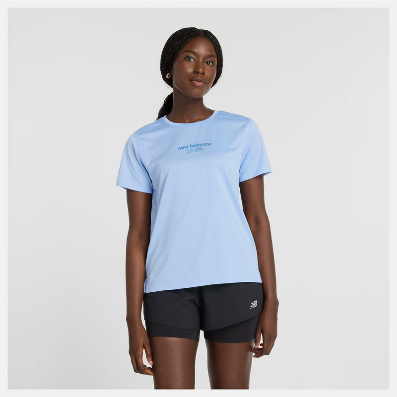 ニューバランス ウィメンズ プリントショートスリーブTシャツ ランニングウェア new balance 2025SS wnbw(awt5103yele)