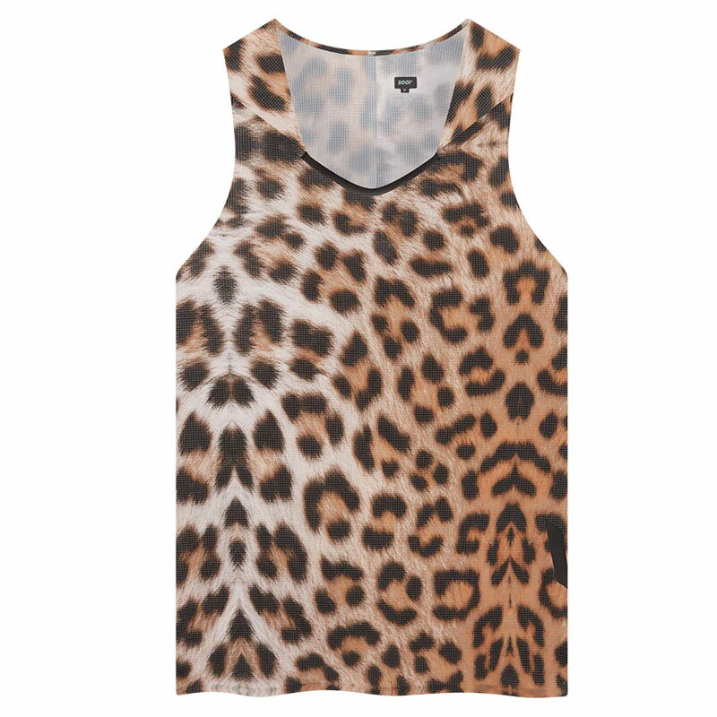 SOAR Running Mens PROTOLAB SILK VEST Leopard メンズランニングウェア 2026SS wsom(ss26sv8mleopard)